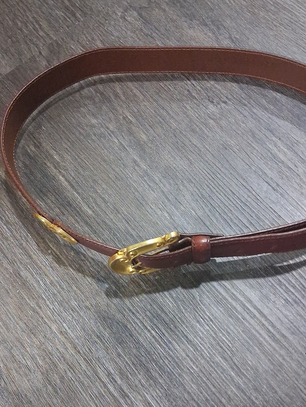 Fossil Brown Leather Belt with Embossed Logo